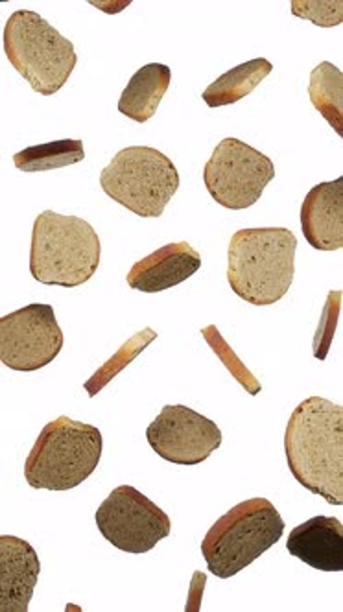 Animated Falling Bread Slices Seamless Loop Background