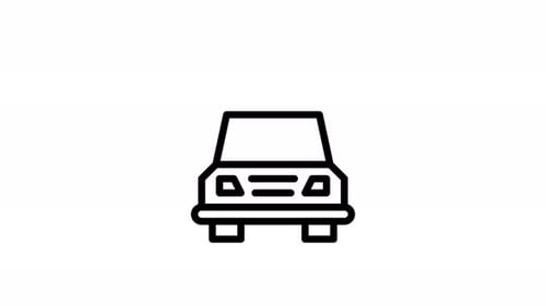 Animated Outline Electric Car Charging Icon