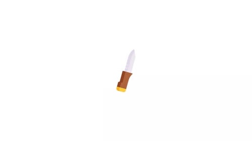 Animated Knife Icon in Flat Design