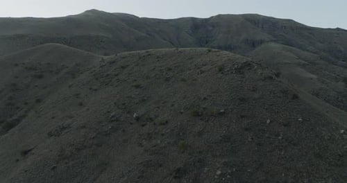 Aerial view of rolling hills and mountains, Georgia.