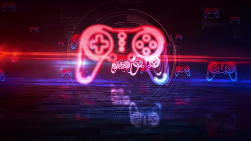 Túnel em loop com símbolo de joystick de e-sport para jogos