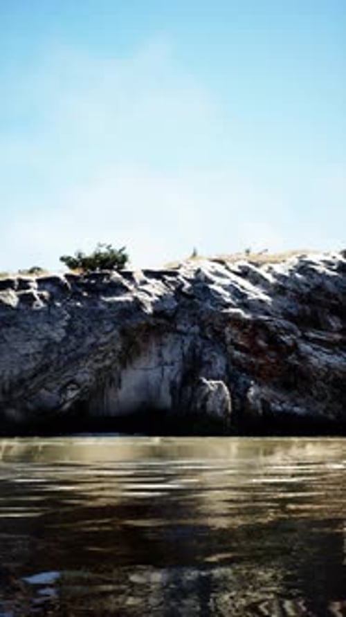 Vertical Video of Rocks and Sea