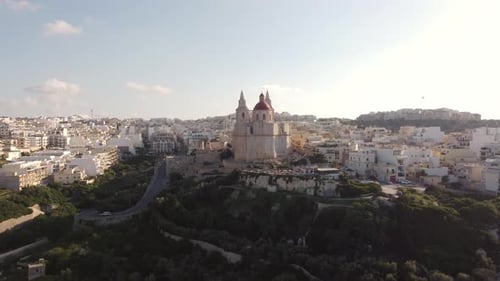 4k Drone footage of a church in Malta