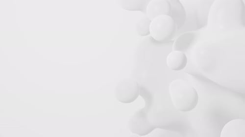 Fluid Abstract White Spheres Floating and Blending Metaballs Looping Motion 3d Render