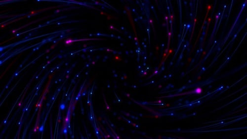 Buntes Datensignal, das sich mit Spuren bewegt, rotiert leicht den Glasfaser-Internet-Datenstrom