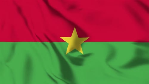 Waving Flag of Burkina Faso: Realistic National Banner Animation