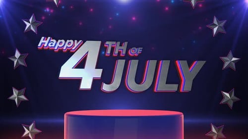 Happy 4th of July Title Reveal with Stage and Stars