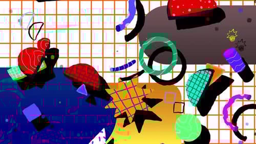 Ilustración abstracta 4K de Memphis