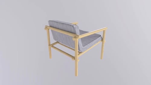 Modern Armchair 3D Model Rotation Animation