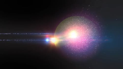 Dynamic Light Burst with Sparkling Lens Flare Particle Stream