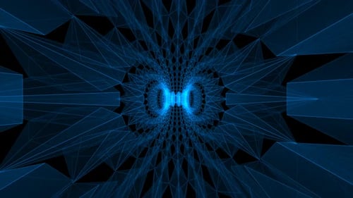 Blue Holographic Tunnel Rotation