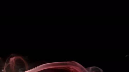 Pink Smoke Rising on Black Background