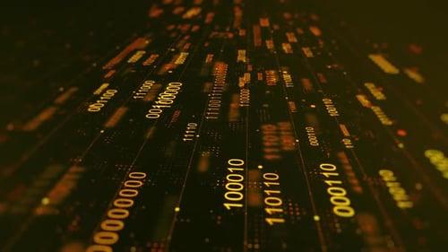 Fond de code binaire numérique doré V4