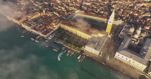 Aerial view of St. Mark's Square, Italy.