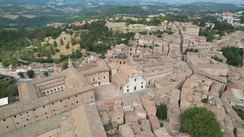 Aerial View of a European Townscape