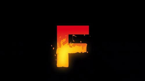 Animated Fiery Liquid Reveal for Letter F