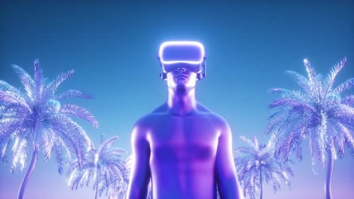 Walking Character With Vr Glasses