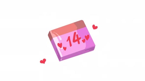 february 14 calendar valentine animated icon