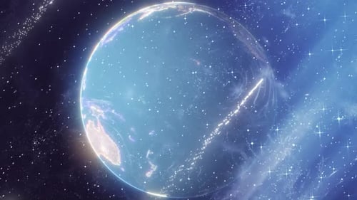 Earth Globe Loop Blue Background