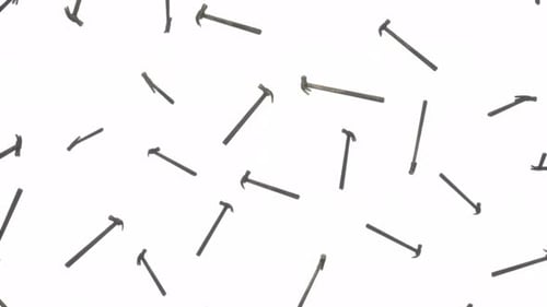 Endlessly Falling Rusty Claw Hammers on White