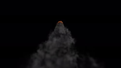Burning Meteor with smoke trails, transparent background