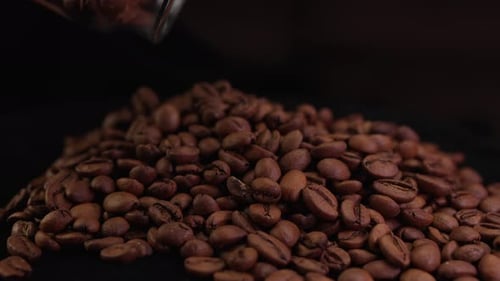 Pile of Coffee Beans Close Up