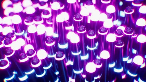 Abstract Neon Glowing Pillars Pulsing Background Loop