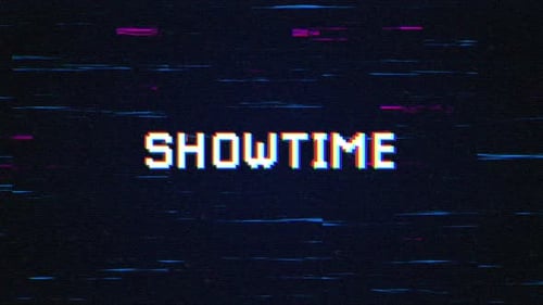 Showtime Pixel Text with Digital Glitch Effect Title
