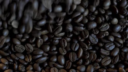 Close-up of Roasted Coffee Beans Rotating
