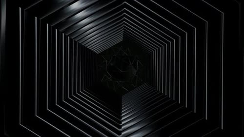 Background with a Tunnel of Black Shapes, Exclusive, Figures, 3D Render, Background