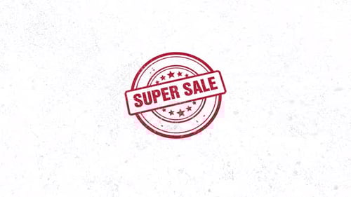 Super Sale Rubber Stamp Animation with Grunge Texture