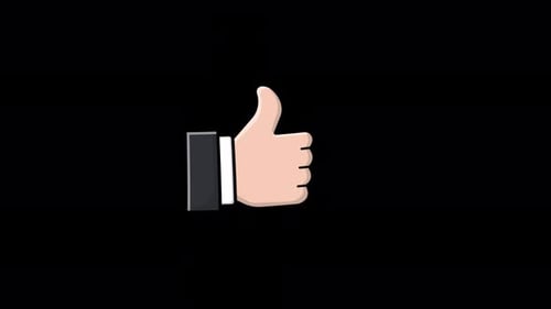 Pulsing Animated Flat Design Thumbs Up Icon