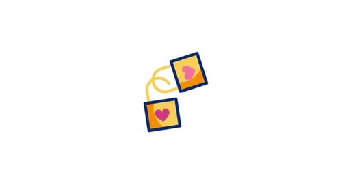 Animated Connecting Heart Padlocks Icons Flat Design