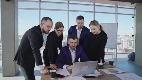 Business meeting in modern office. Professional modern office discussion.