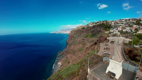 Aerial FPV video over Cristo Rei Madeira, Portugal