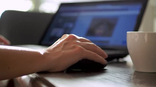 Woman work on home office, female freelancer work from home. Working at home during pandemic. Typing