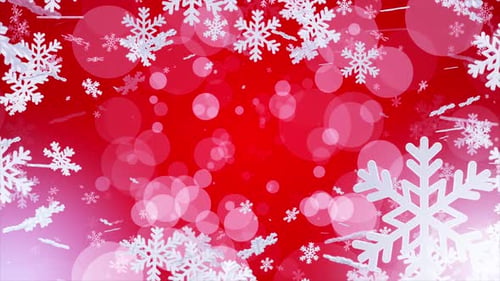Weihnachts-Schneeflocken-Hintergrund Red Loop V6