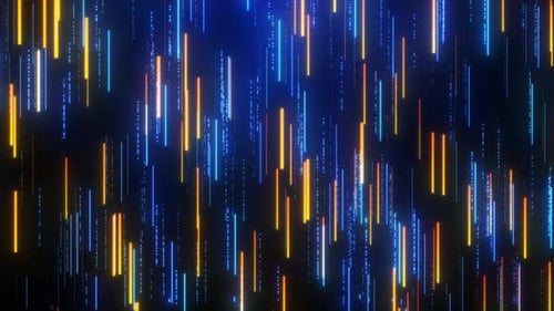 Computer Data Flow. High Tech Computer Data Flow Background. Futuristic Glowing Computer Data Transf