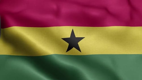 Realistic Waving Ghana Flag Animation