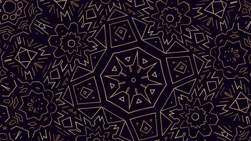 Elegant Golden Geometric Pattern Loop Background