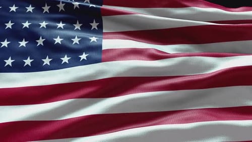 Realistic Waving American Flag Background