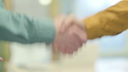 Close Up of Hands Shake by Man