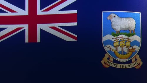 Falkland Islands National Flag Waving Animation