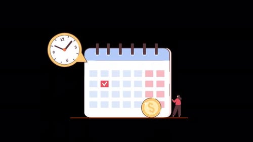 Flat Design Animation of Business Scheduling and Financial Planning