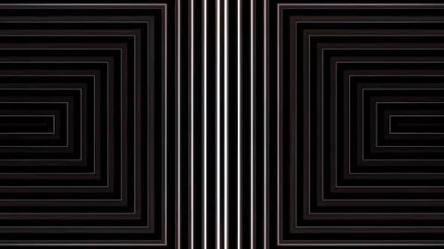 Dynamic black and white geometric tunnel effect animation