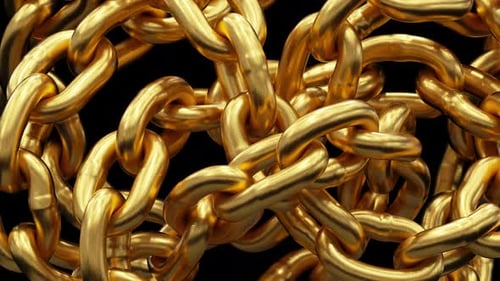 abstract background with tangled golden chains