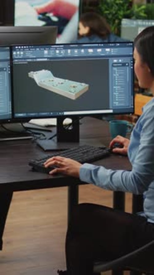 Vidéo verticale Un jeune ingénieur développe un prototype de moteur industriel