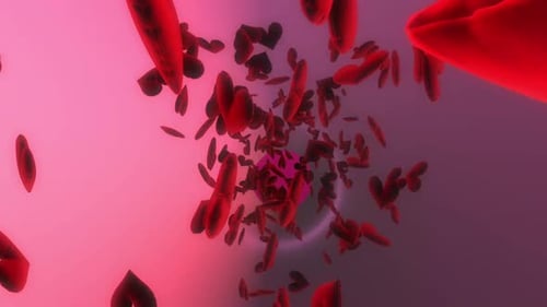 Floating Red 3D Hearts Romantic Background Loop