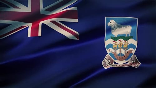 Falkland Islands Flag Waving Seamless Loop Animation