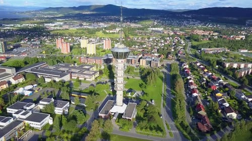 Tyholt TV Tower Aerial View Trondheim